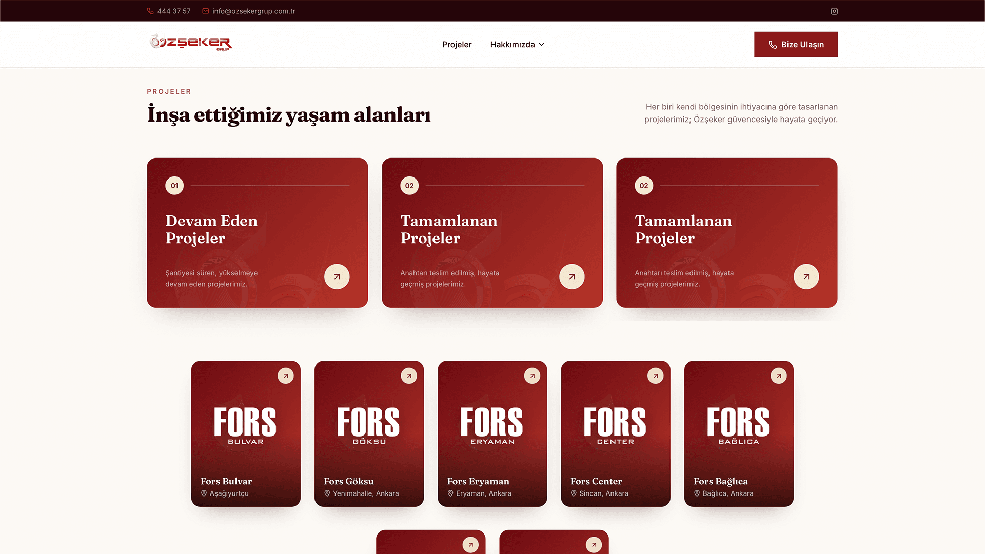 Özşeker Grup - Fia Medya web tasarım referansı
