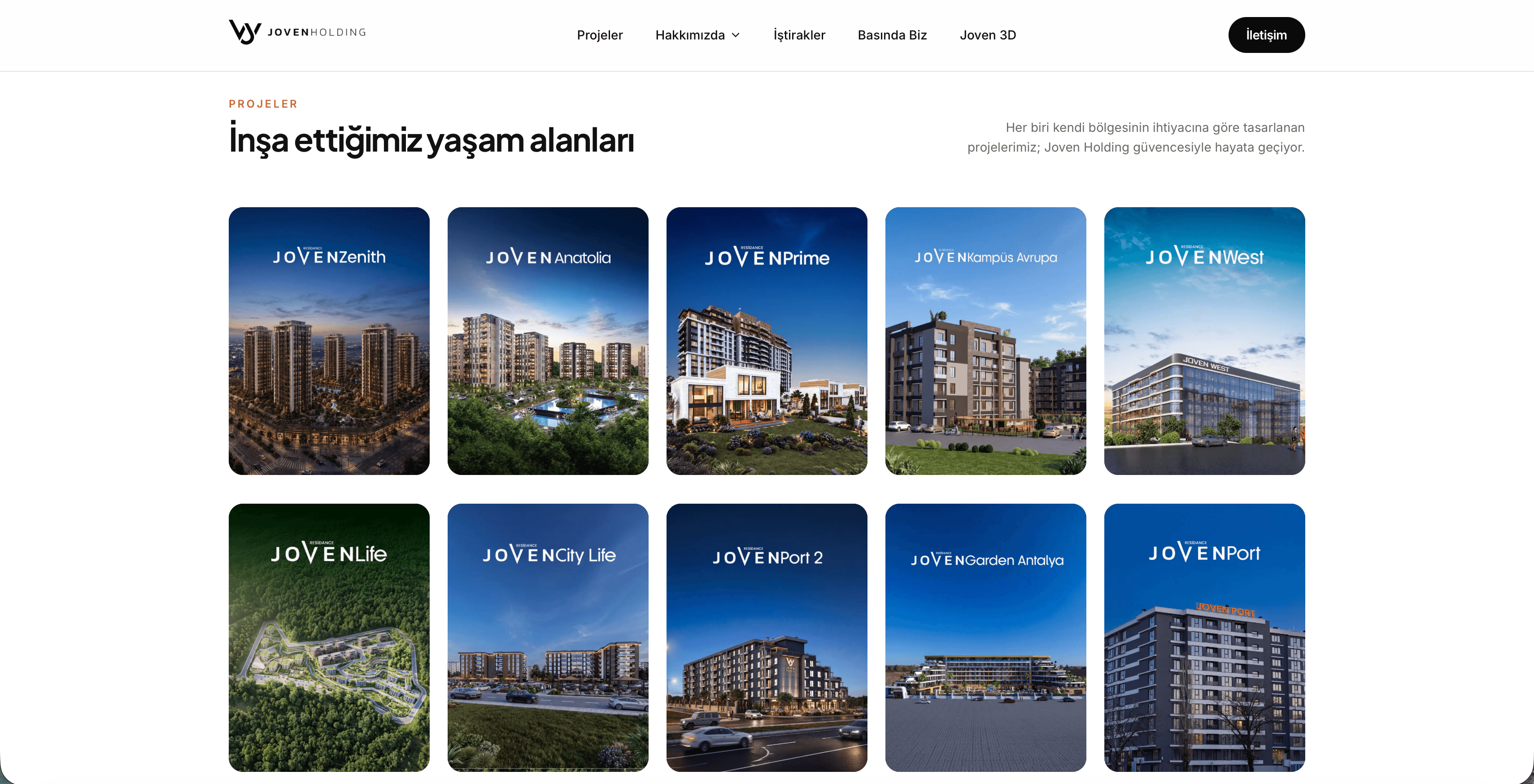 Joven Holding - Fia Medya web tasarım referansı