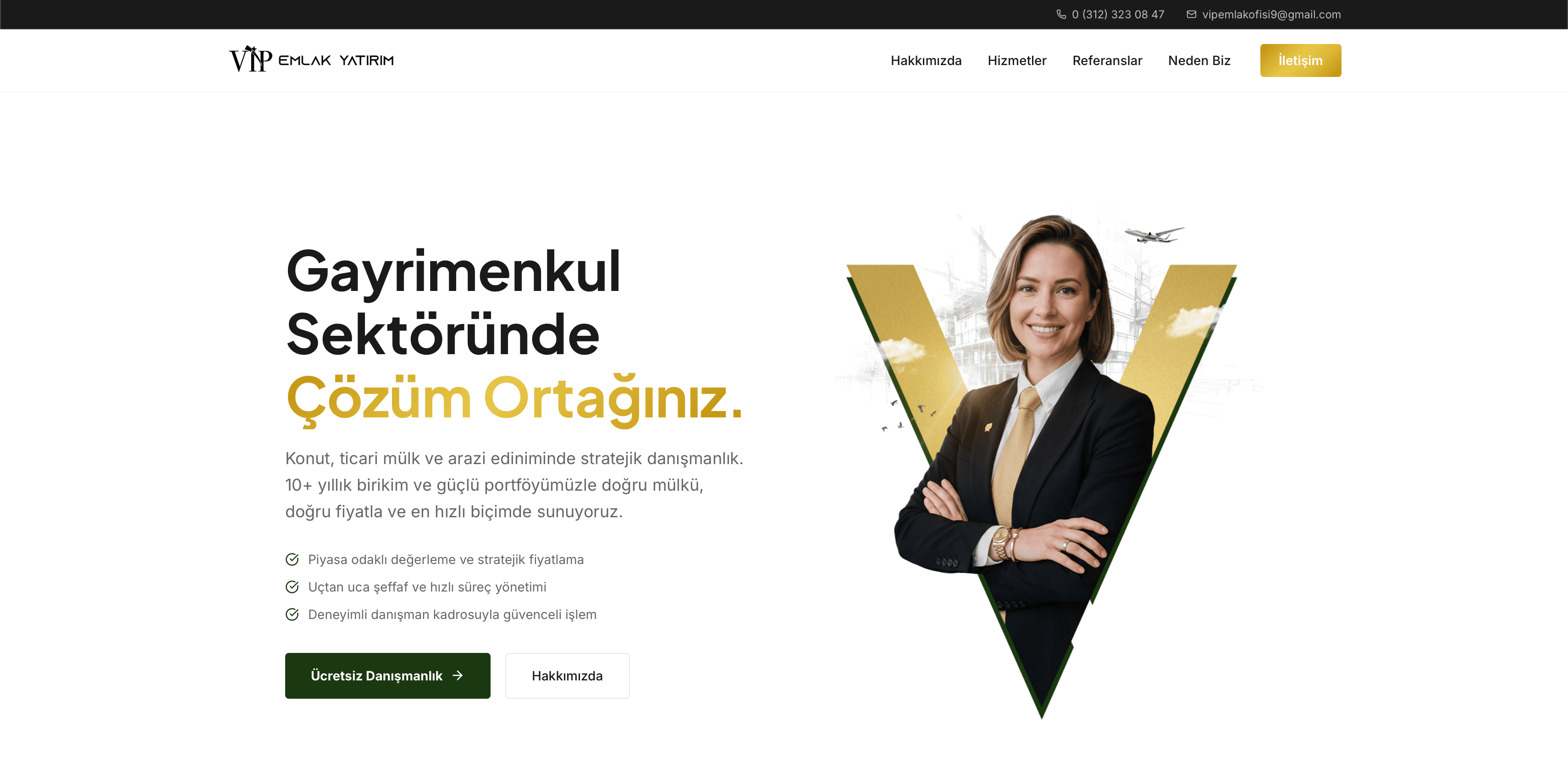 Vip Emlak Yatırım - Fia Medya web tasarım referansı
