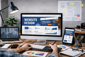 Yenimahalle web tasarım hizmeti için hazırlanmış modern ve profesyonel internet sitesi tasarım ekranı